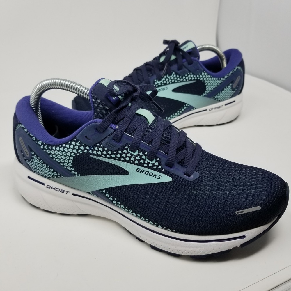 Brooks Ghost 14 Shoes Womens Size 10 Running Mesh Sneakers Blue Cushion Gym